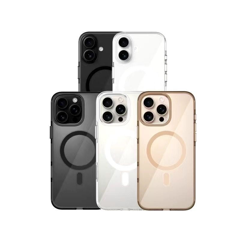 I phone 16 pro desert, titanium, smoke black . Transparent  and anti yellow shock Proof case