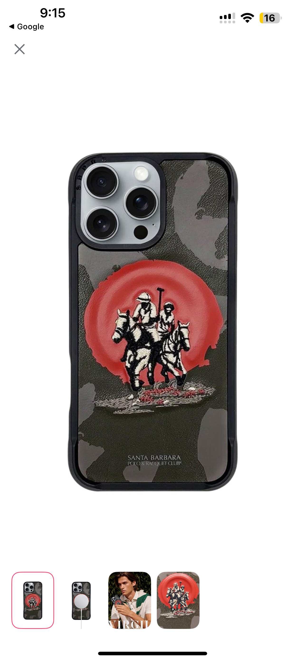 Santa Barbara Virgil Series Embroided Leather Magsafe Case for iPhone 16 pro Series
