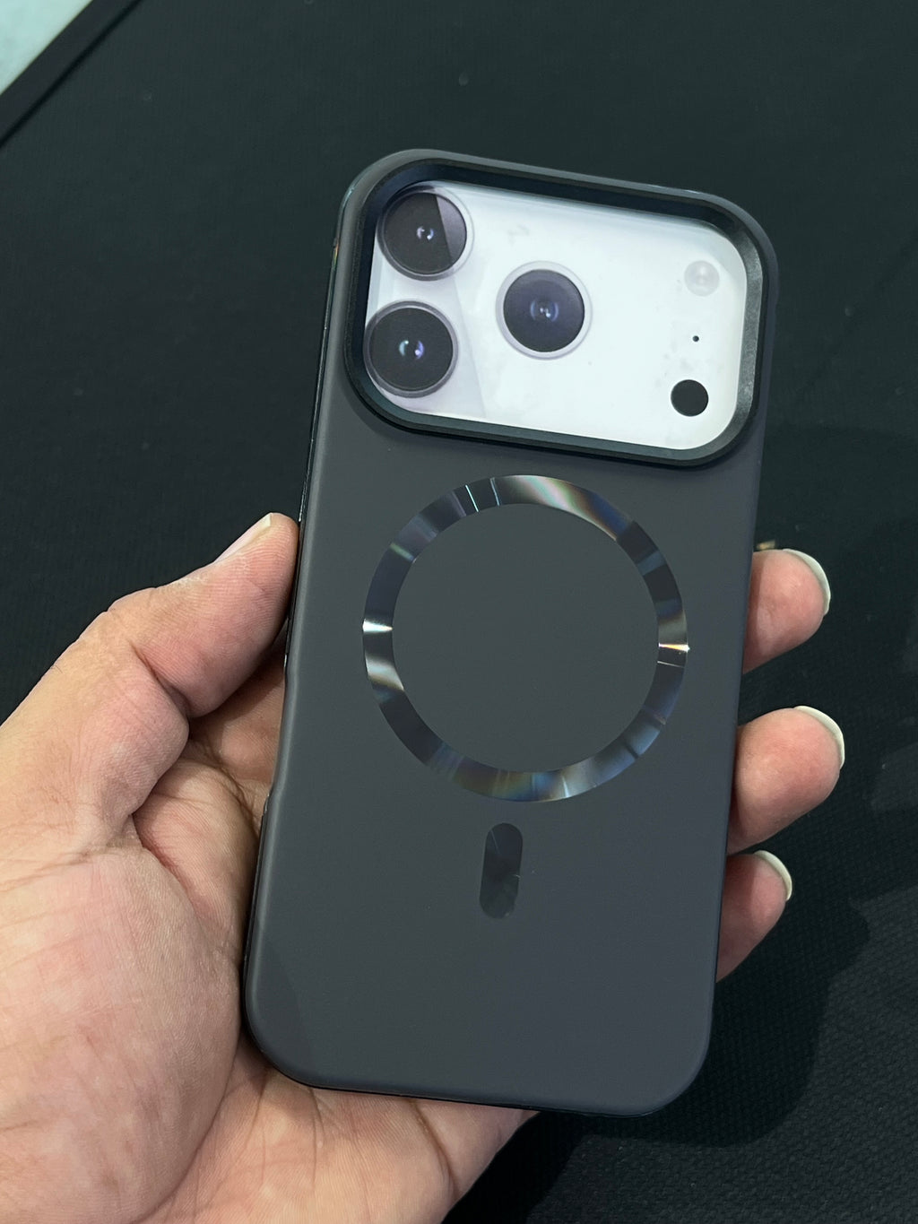 Side metal bumper case with  back magsafe and soft silicon case for 17 pro max