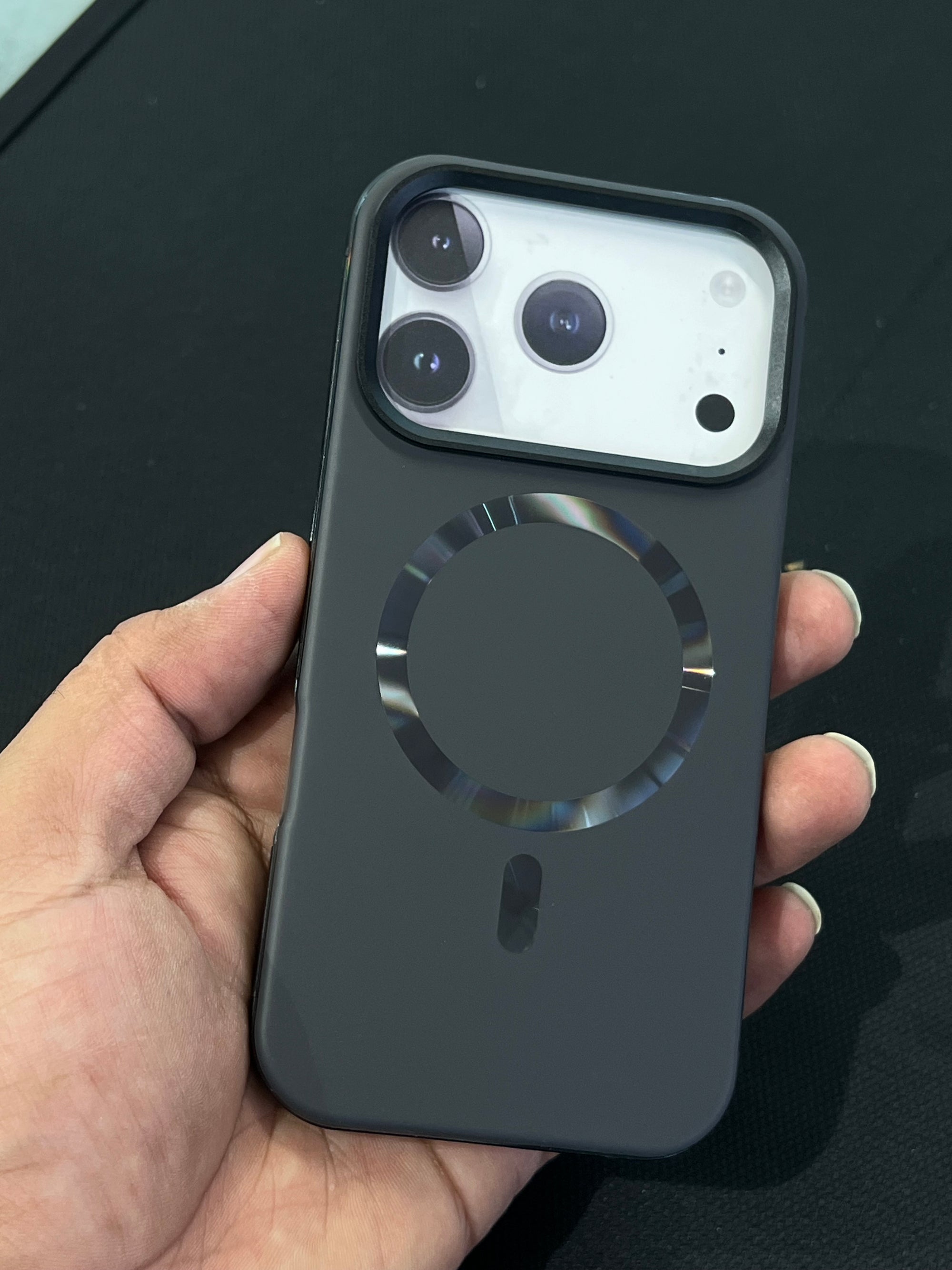 Side metal bumper case with  back magsafe and soft silicon case for 17 pro
