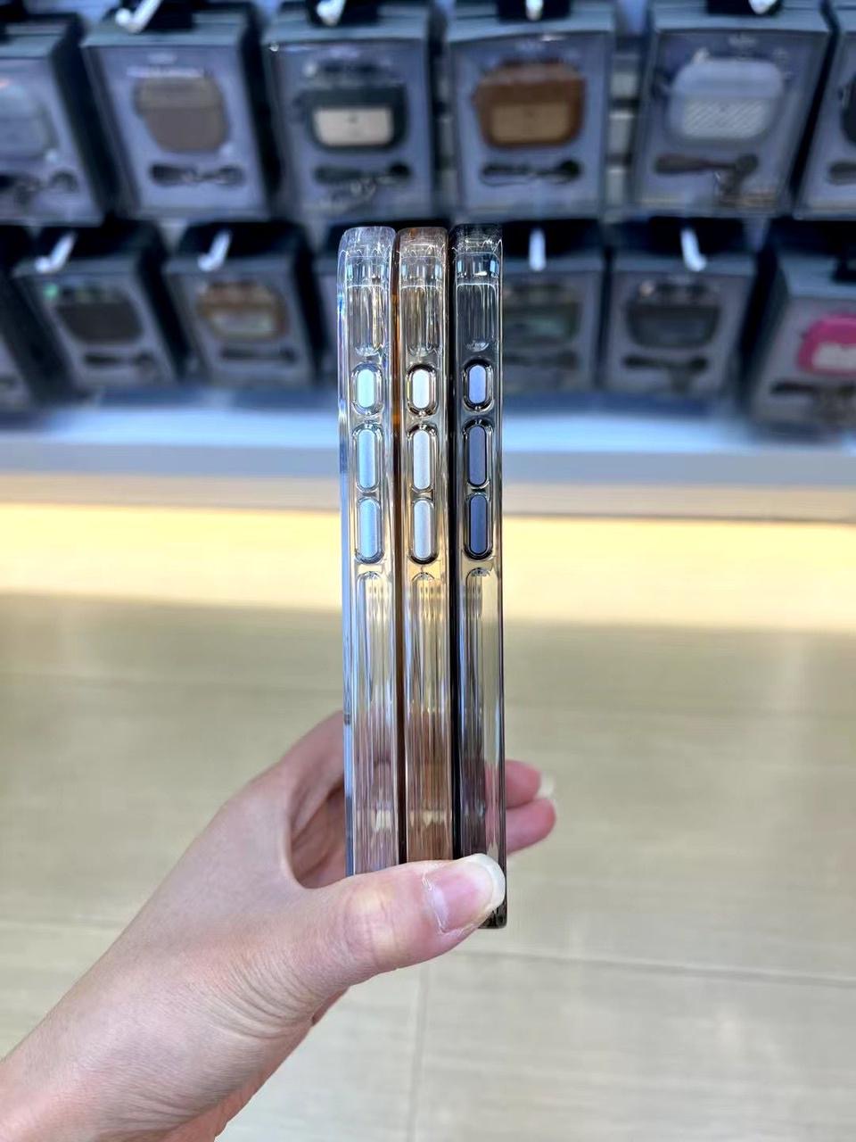 I phone 16 pro desert, titanium, smoke black . Transparent  and anti yellow shock Proof case