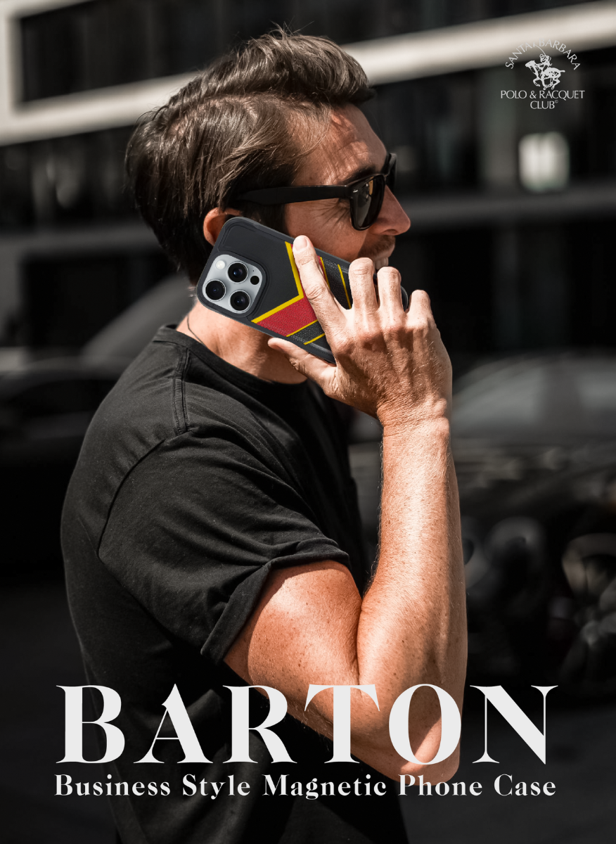 Santa Barbara Polo Raquet Club Barton Series for iPhone 16plus (Black & Red)