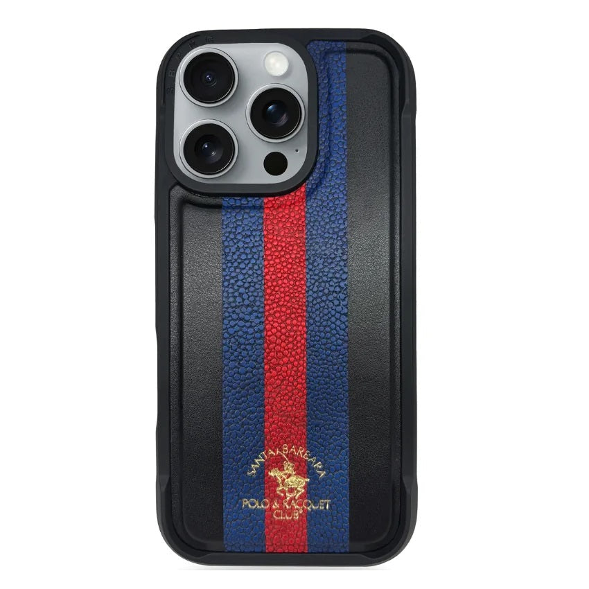 I phone 16 plus Santa Barbara Polo Raquet Club Barton Series for iPhone  (Blue & Red)