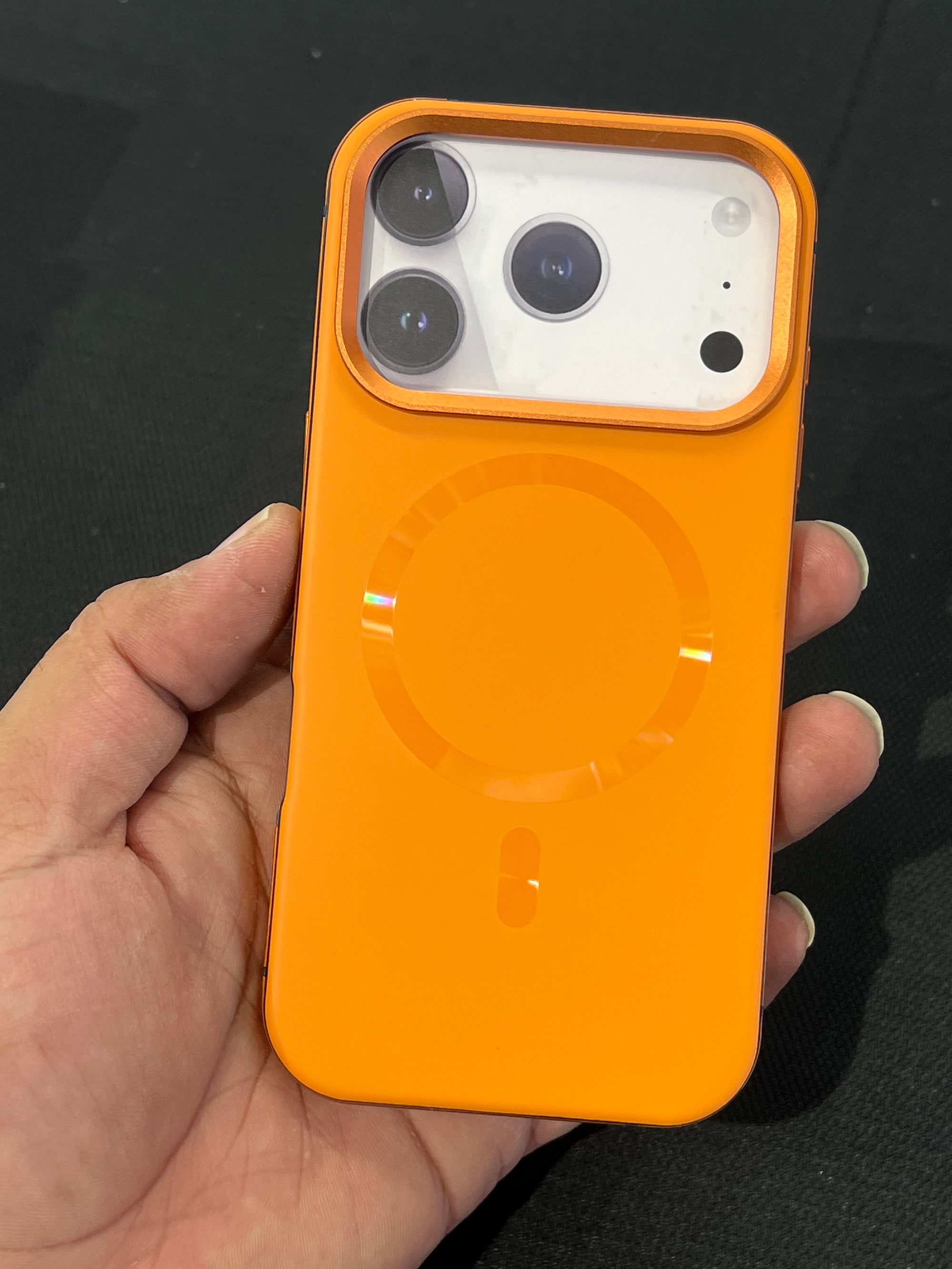 Side metal bumper case with  back magsafe and soft silicon case for 17 pro