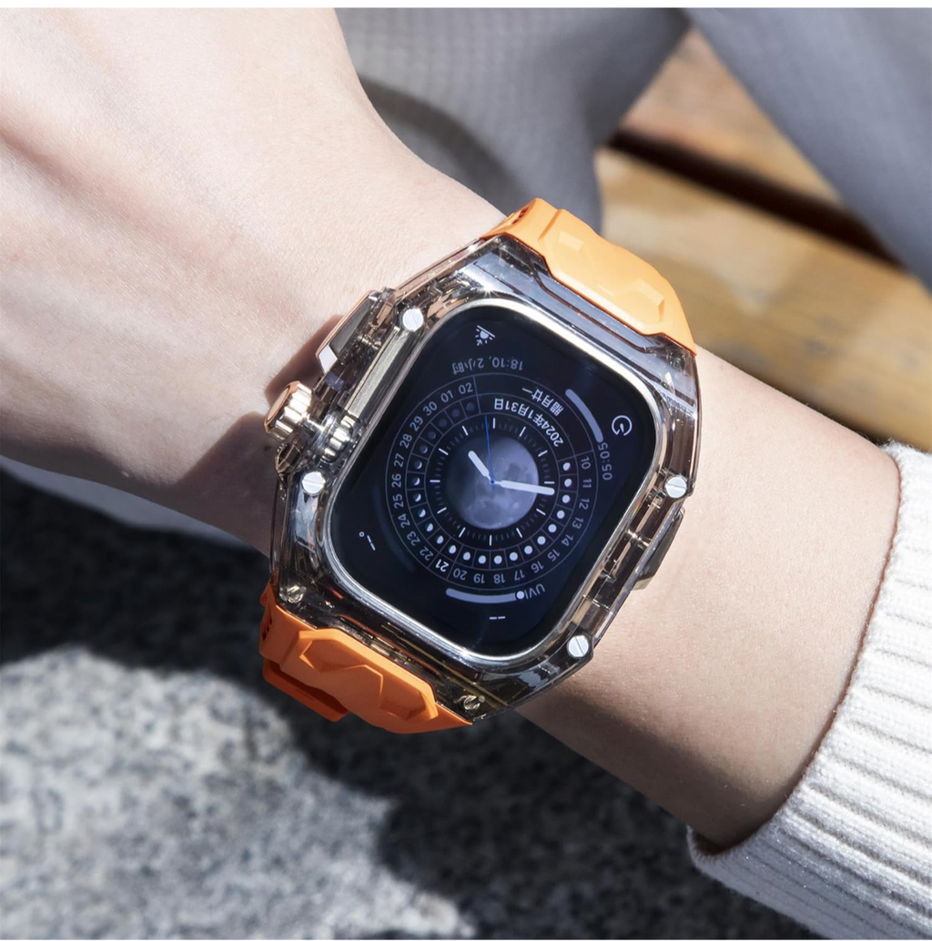 Gk® Clear Heavy Duty Watch Case Band Compatible with Apple iWatch Series | many colours available | For Apple Watch case 49MM