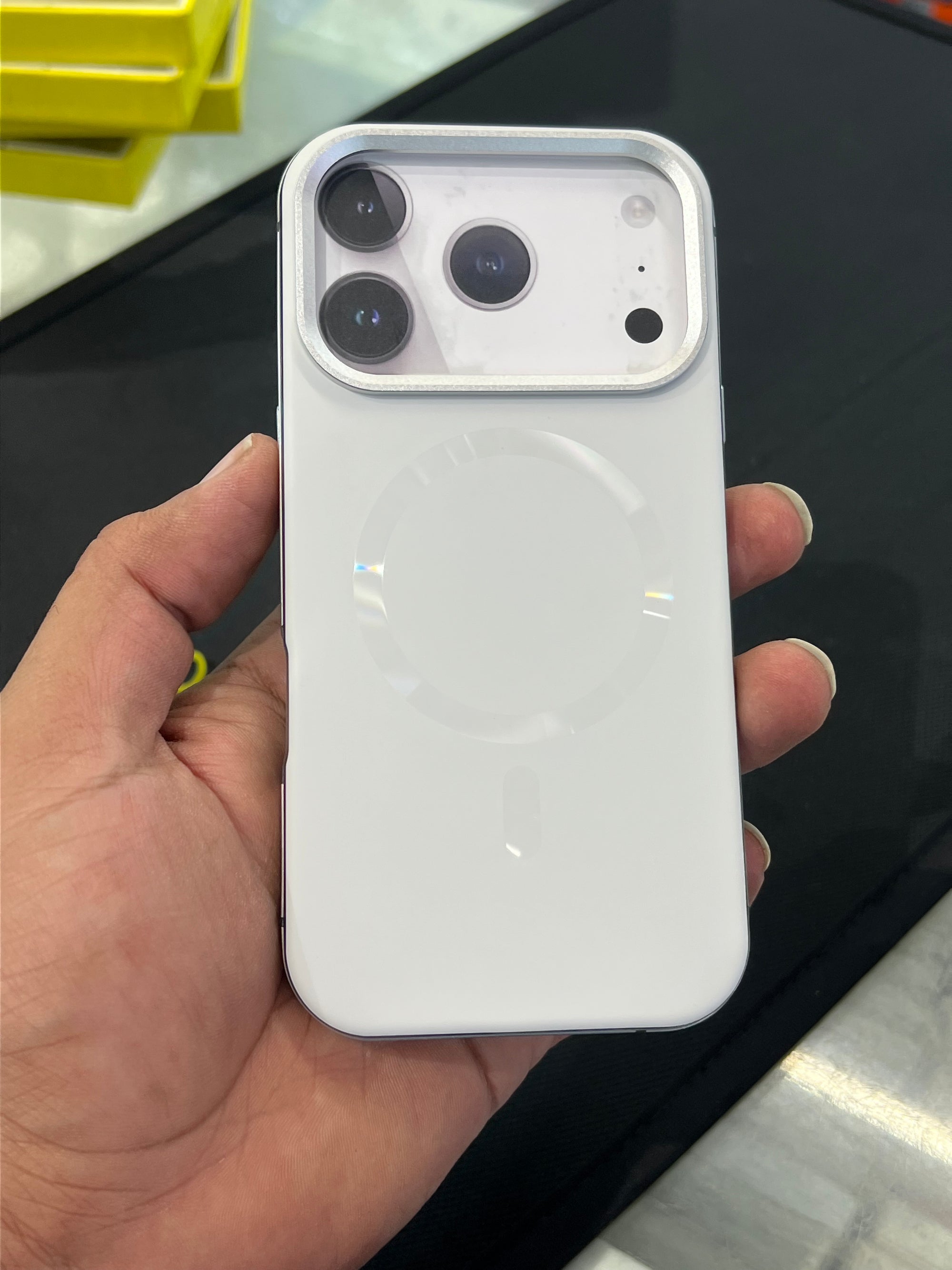 Side metal bumper case with  back magsafe and soft silicon case for 17 pro