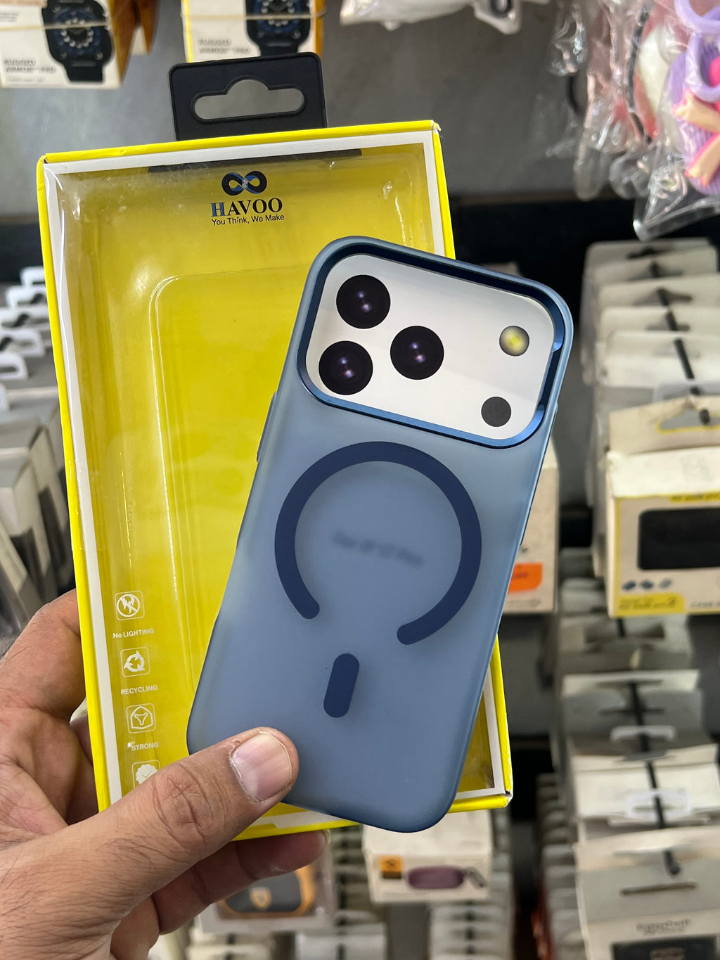 Paper matte blue case with canera protection 17 pro maxx