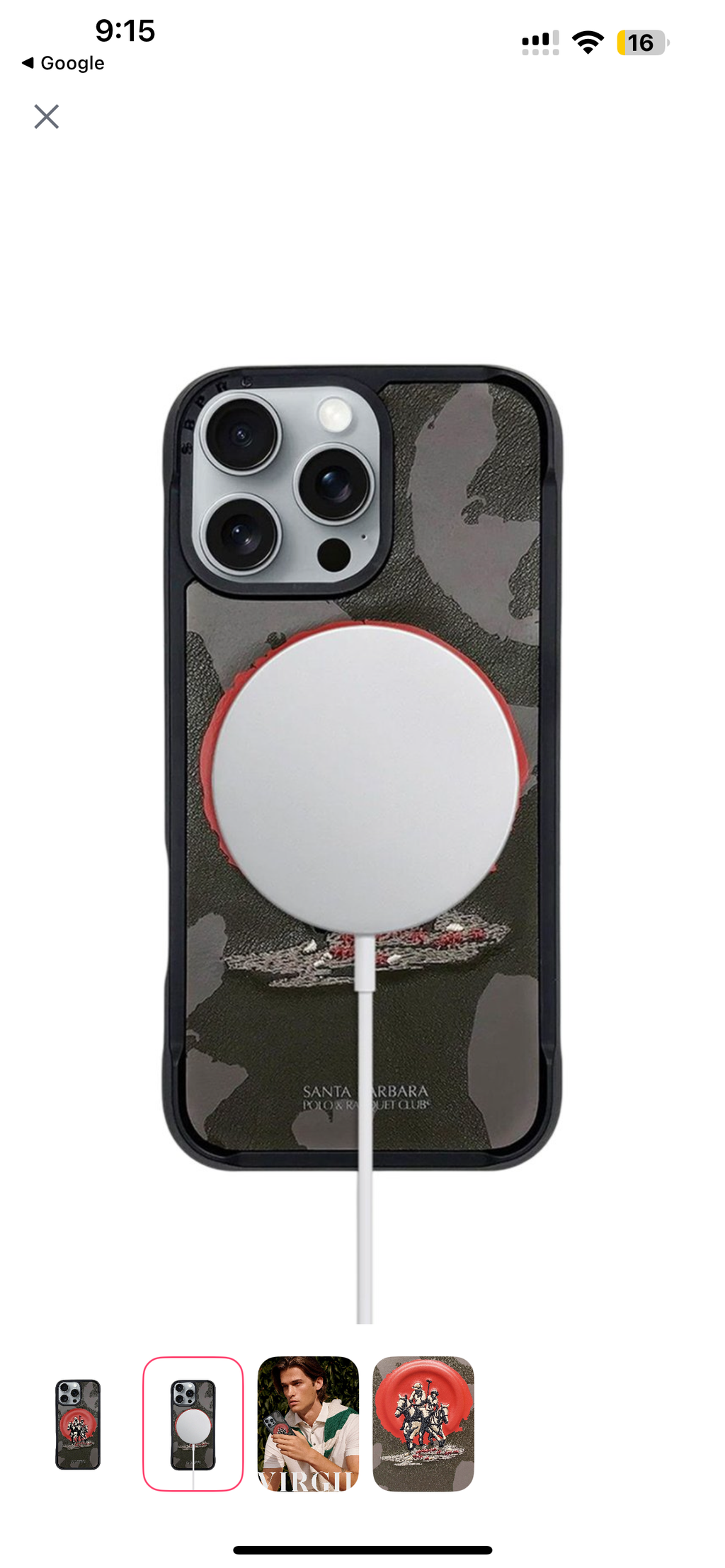 Santa Barbara Virgil Series Embroided Leather Magsafe Case for iPhone 16 pro Series