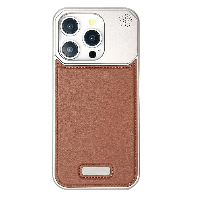 iPhone 16 Pro Super Slim AeroFLex Metal Frame Less Leather Case with Magsafe - Brown