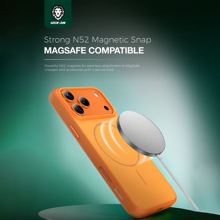 Gkk Patric MagSafe Premium Matte Finish Case for iPhone 17 Pro, Drop & Camera Protection, Comfortable Grip, Anti-Yellowing - orange