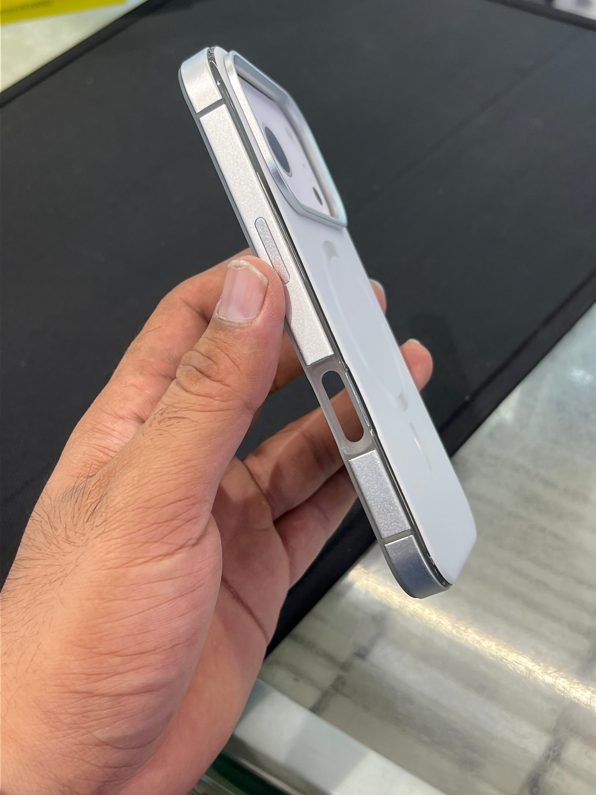 Side metal bumper case with  back magsafe and soft silicon case for 17 pro