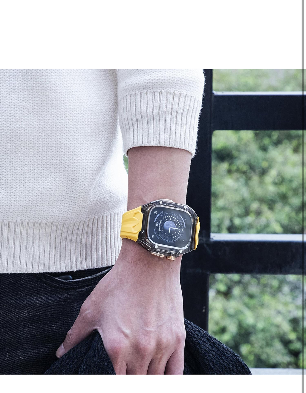 Gk® Clear Heavy Duty Watch Case Band Compatible with Apple iWatch Series | many colours available | For Apple Watch case 49MM