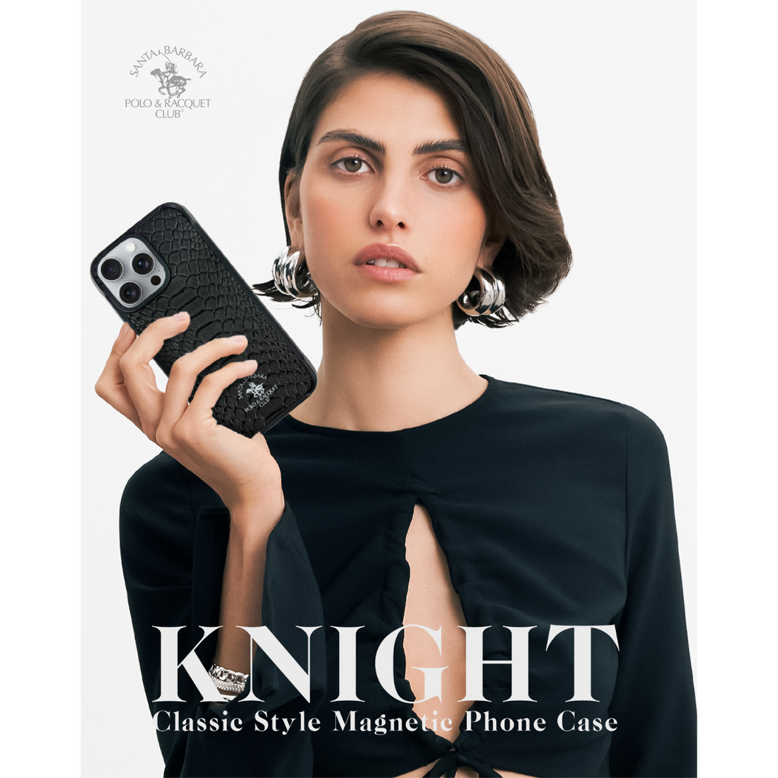 Santa Barbara Polo Raquet Club KNIGHT Series for iPhone 16 pro (Black)