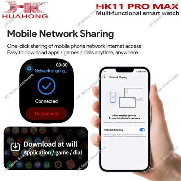 HK11 Pro Max GEN 2 AI Smartwatch – 2.02" AOD AMOLED Display, OS26, AI Voice Assistant & Schedule reminders