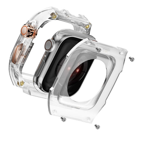 Gk® Clear Heavy Duty Watch Case Band Compatible with Apple iWatch Series | many colours available | For Apple Watch case 49MM
