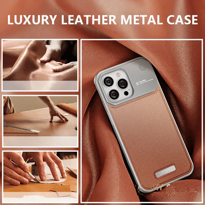 iPhone 16 Pro Super Slim AeroFLex Metal Frame Less Leather Case with Magsafe - Brown