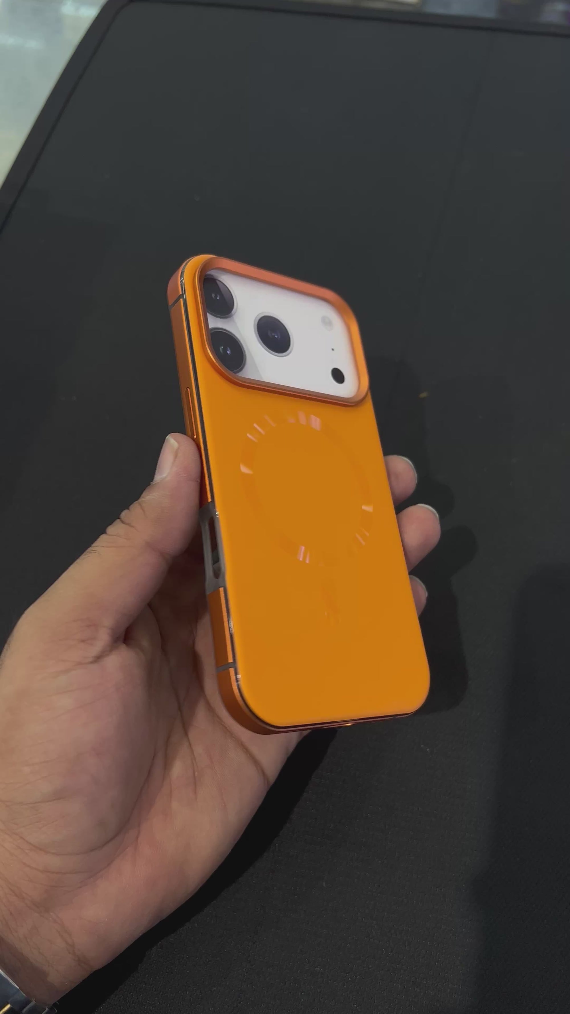 Side metal bumper case with  back magsafe and soft silicon case for 17 pro